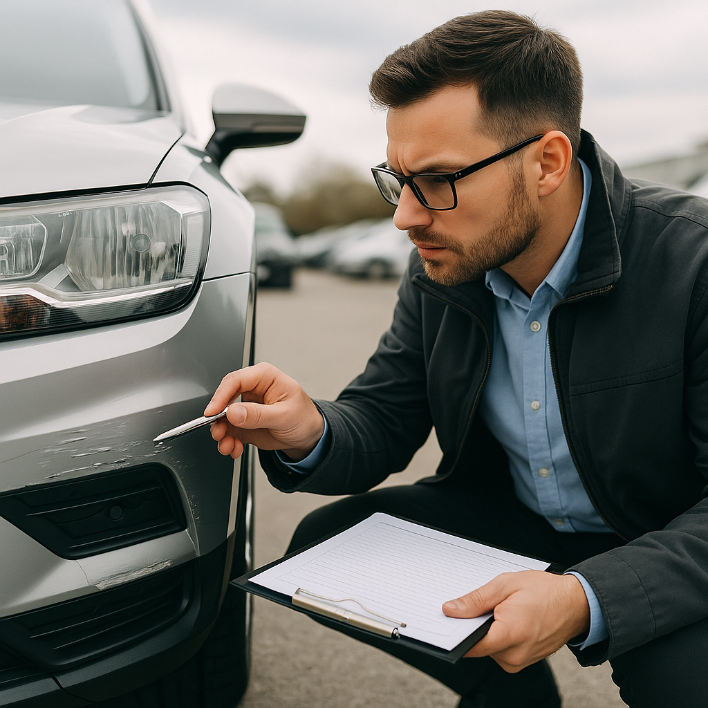 Stylisches Auto bei Untersuchung